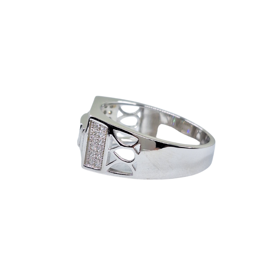 Silver Cubic Zirconia Signet Ring