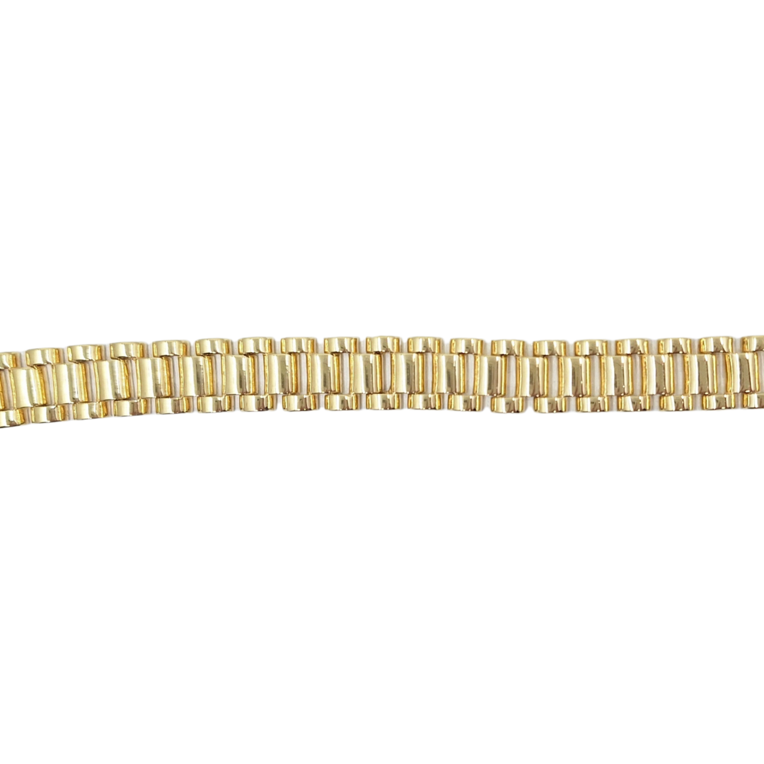 9ct Yellow Gold Rolex Style Bracelet 7.25"