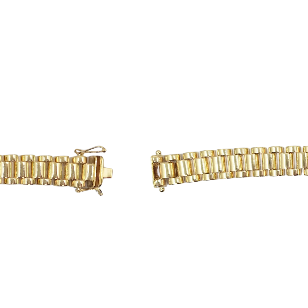 9ct Yellow Gold Rolex Style Bracelet 7.25"