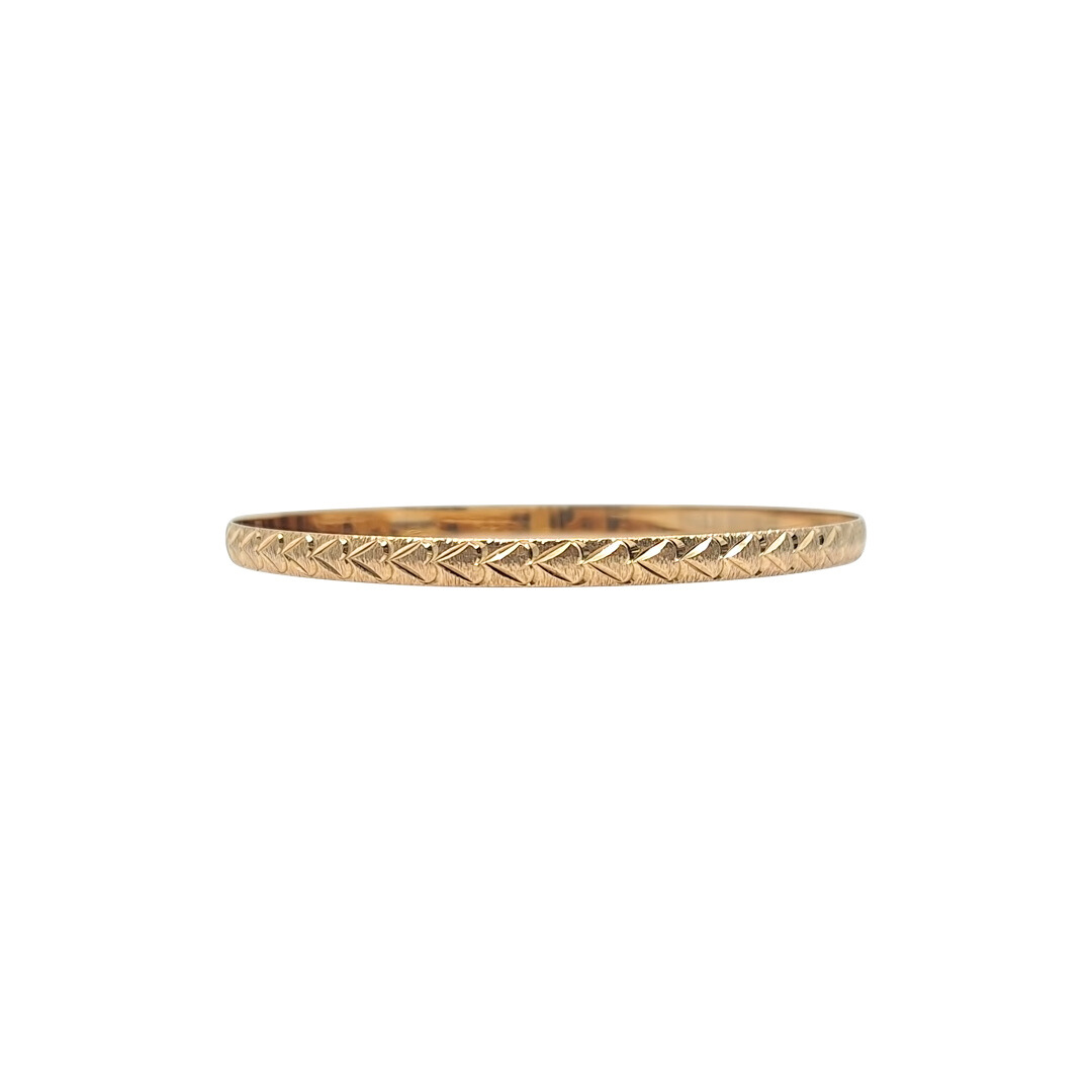 9ct Yellow Gold Pattern Slave Bangle