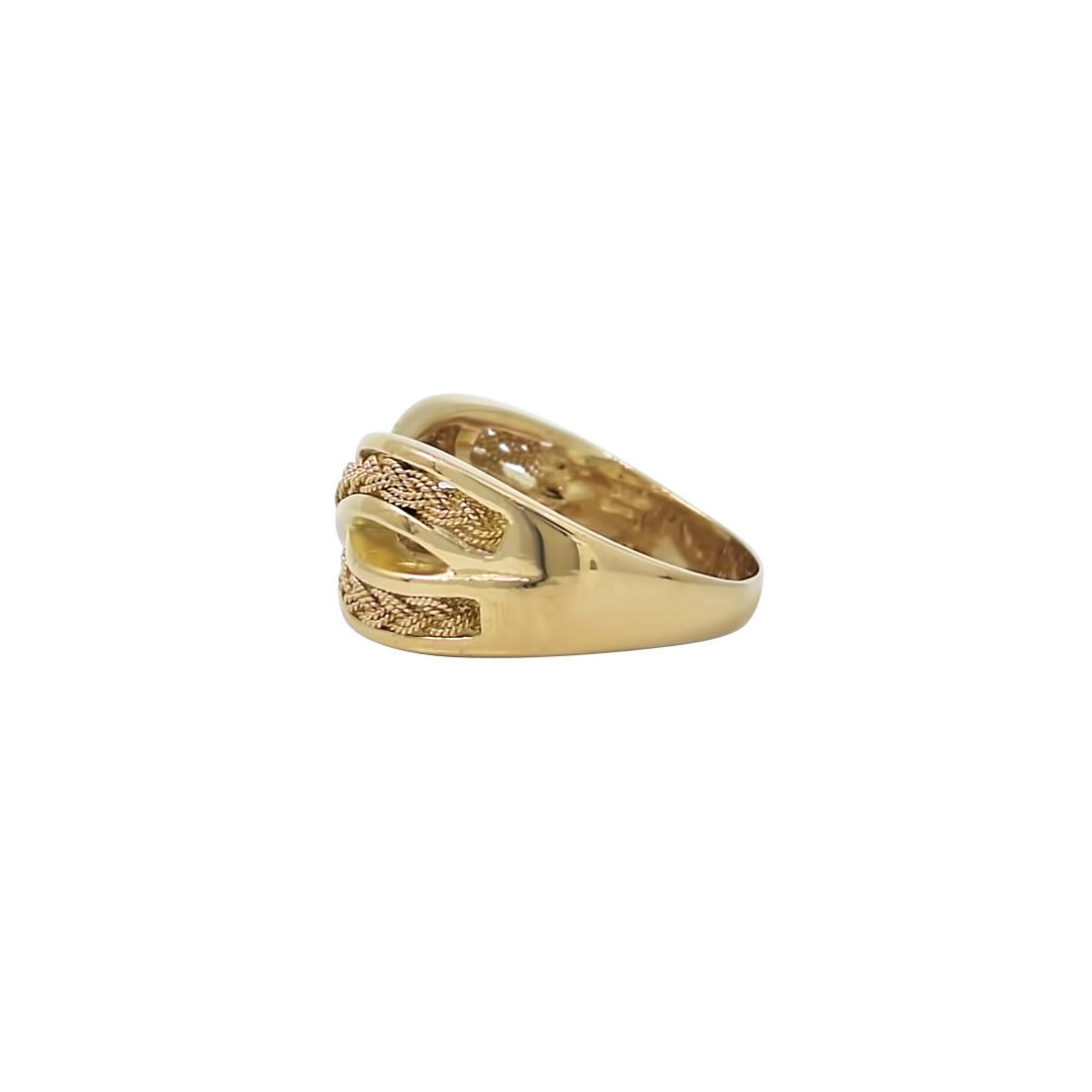 18ct Yellow Gold Crossover Signet Ring