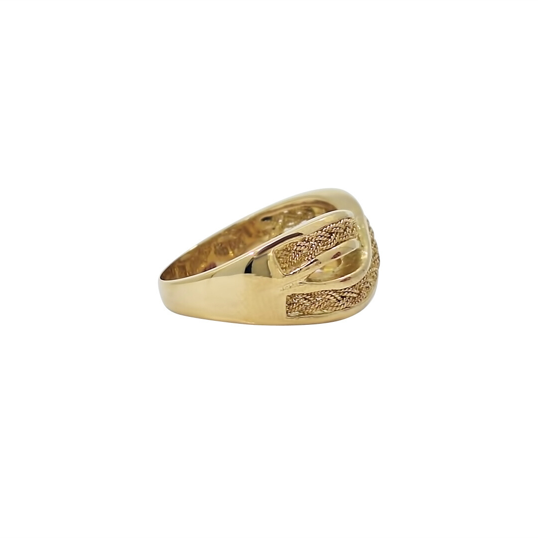 18ct Yellow Gold Crossover Signet Ring