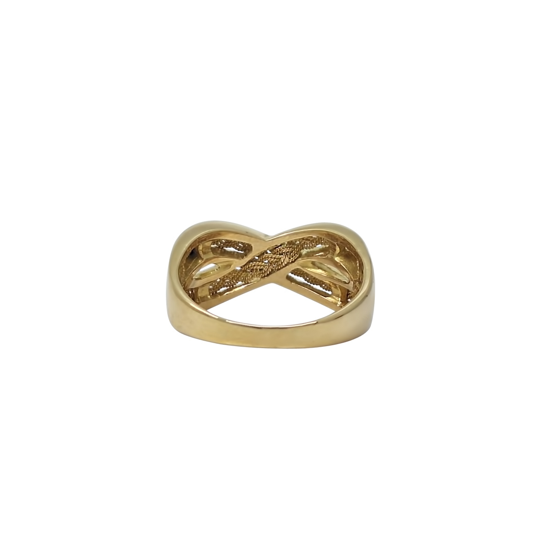 18ct Yellow Gold Crossover Signet Ring