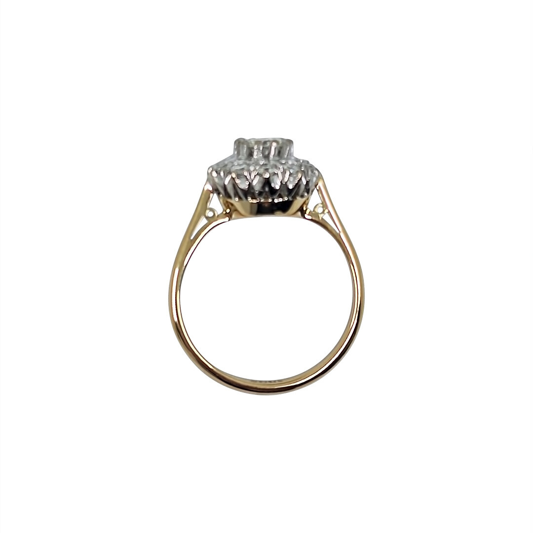 18ct Yellow Gold Diamond Cluster Ring