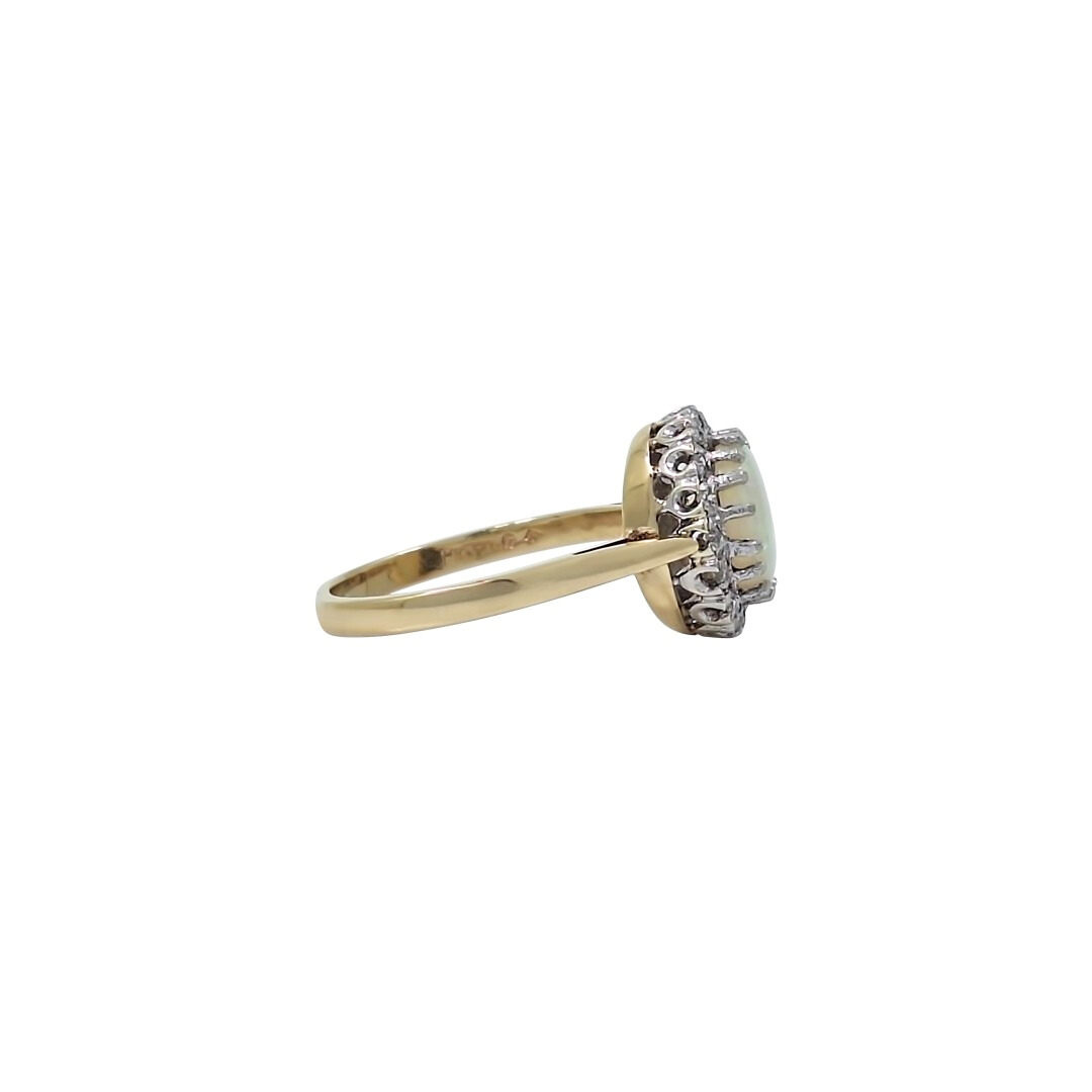 9ct Yellow Gold Opal & Diamond Ring