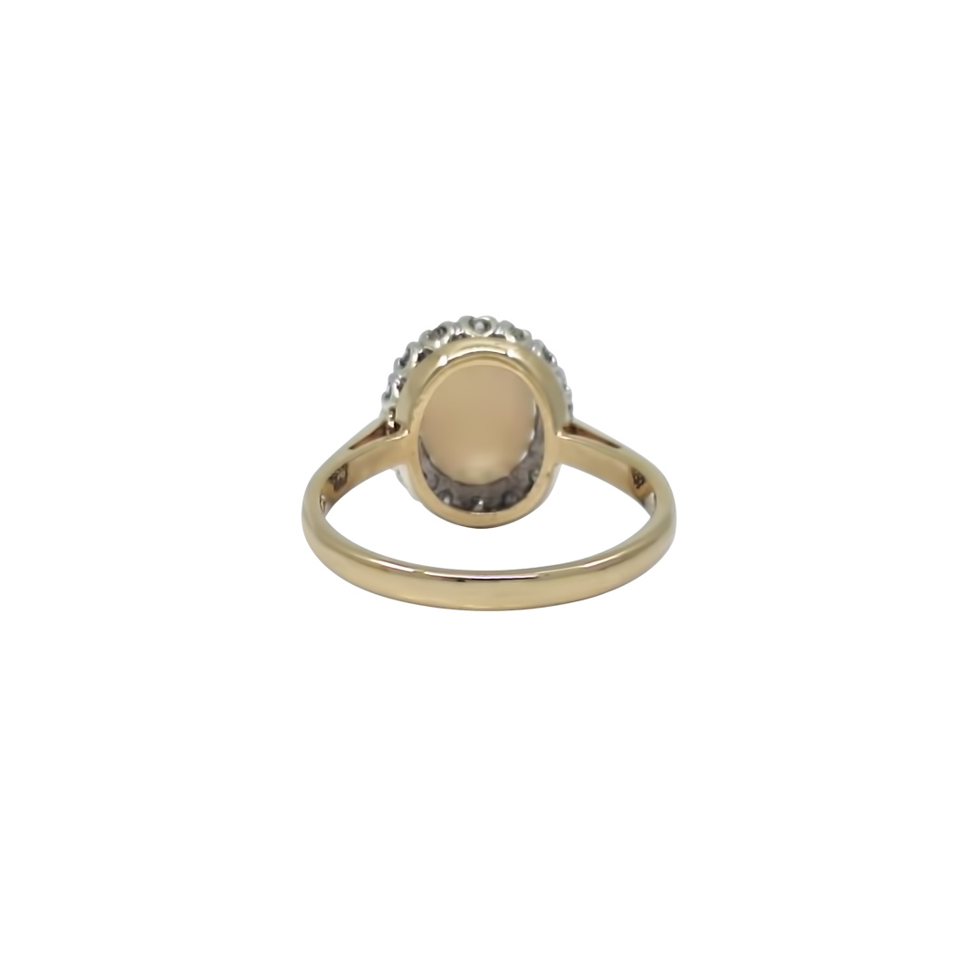 9ct Yellow Gold Opal & Diamond Ring