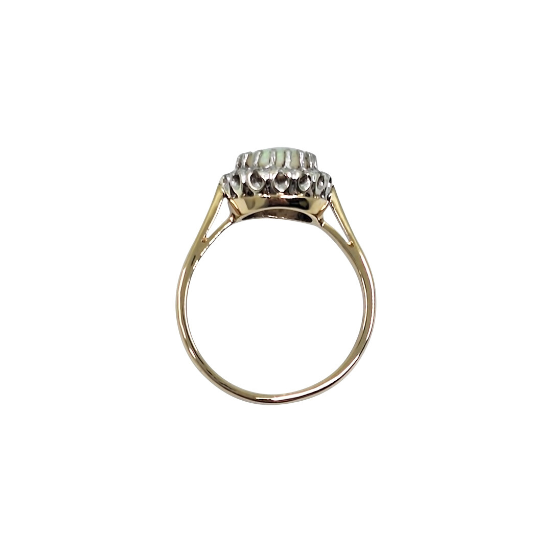 9ct Yellow Gold Opal & Diamond Ring
