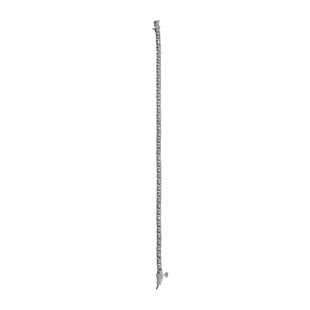 10ct White Gold Diamond Tennis Bracelet 6.5"