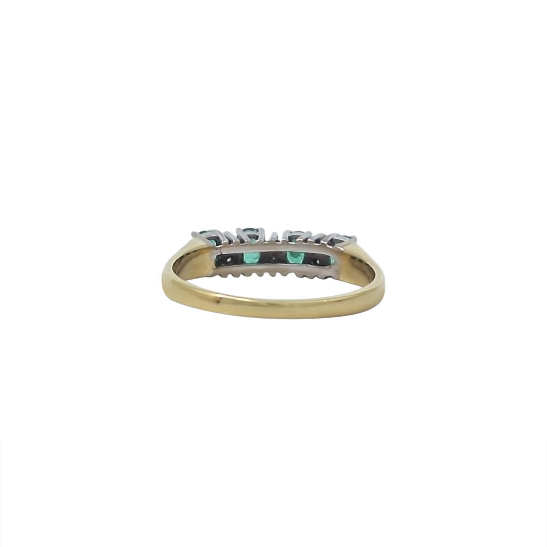 18ct Yellow Gold Emerald & Diamond Eternity Ring