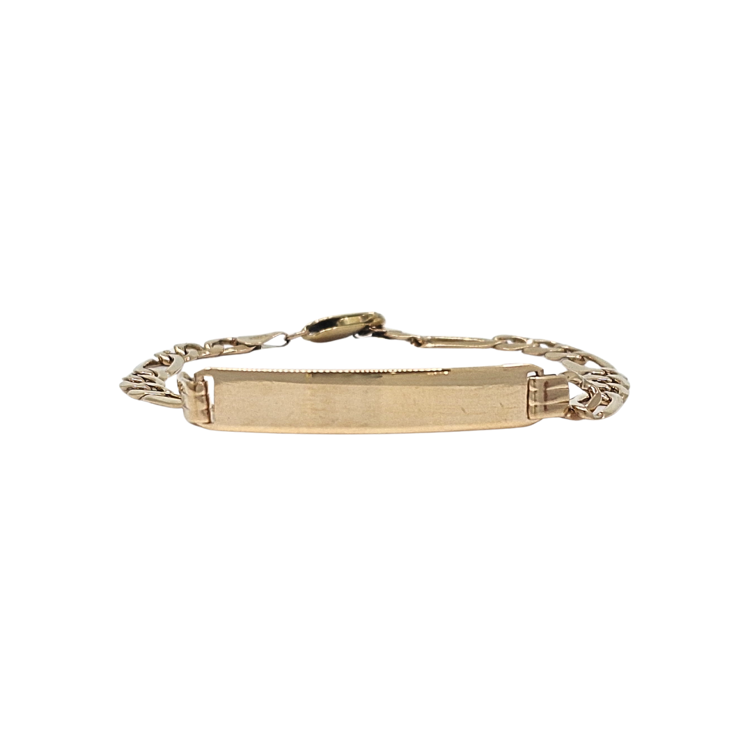 9ct Yellow Gold Figaro Identity Bracelet 8"