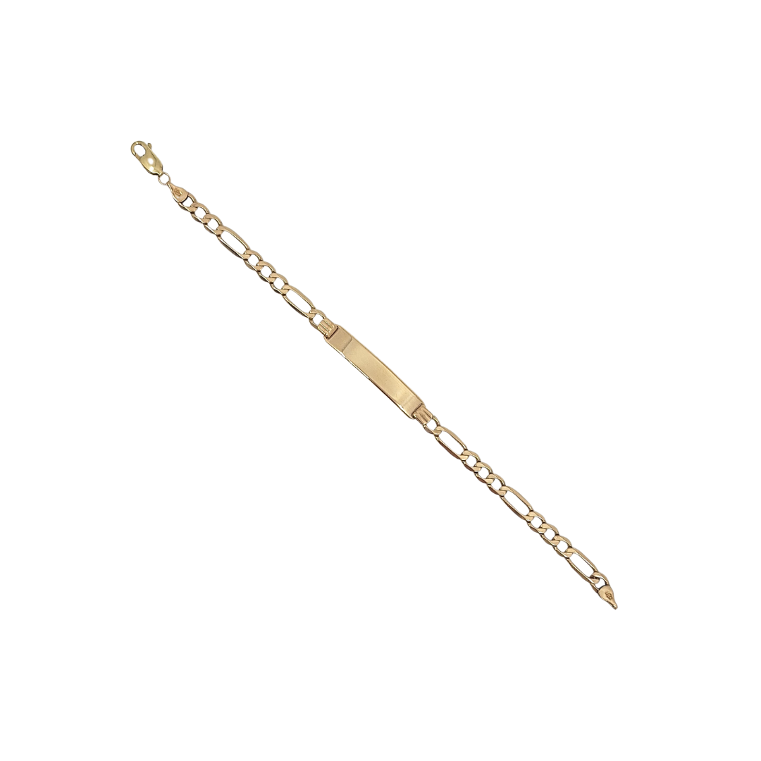 9ct Yellow Gold Figaro Identity Bracelet 8"