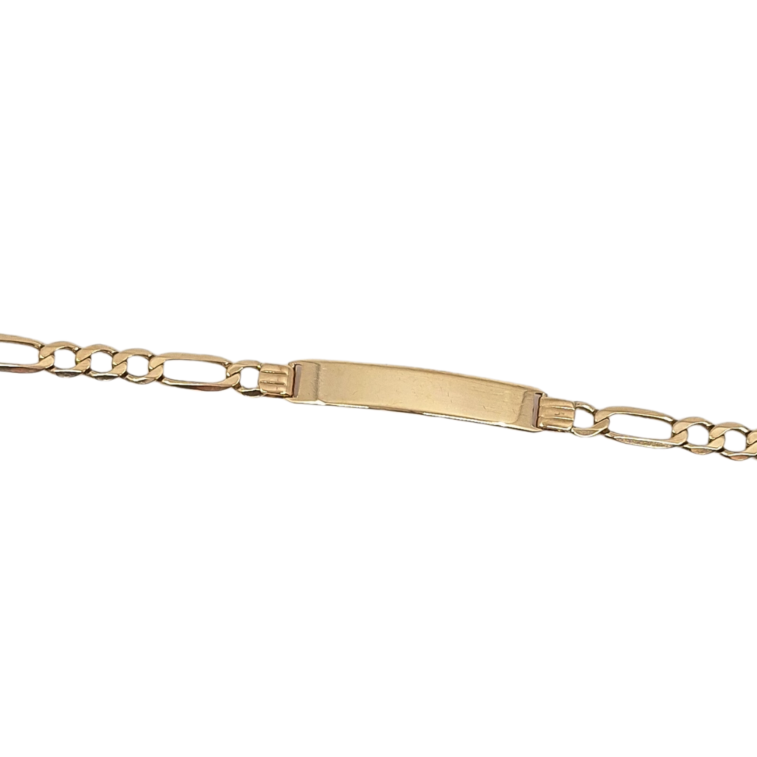 9ct Yellow Gold Figaro Identity Bracelet 8"