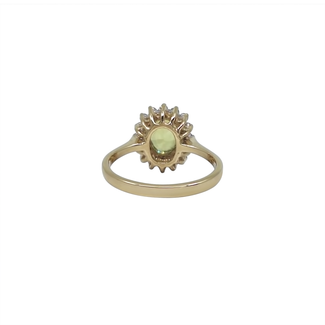 9ct Yellow Gold Peridot & CZ Ring