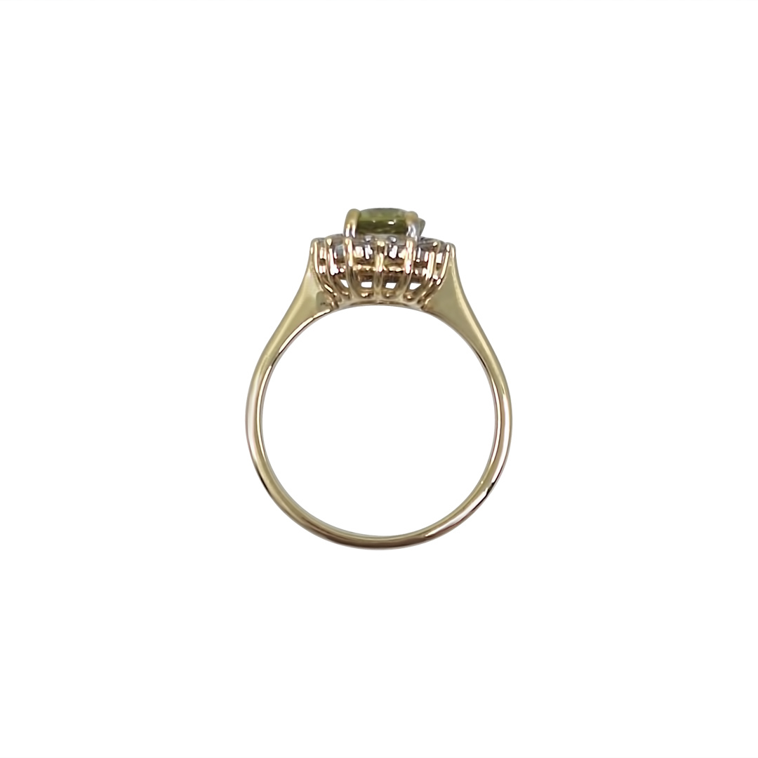 9ct Yellow Gold Peridot & CZ Ring
