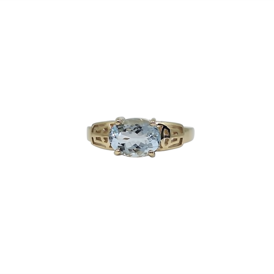 9ct Yellow Gold Aquamarine Ring
