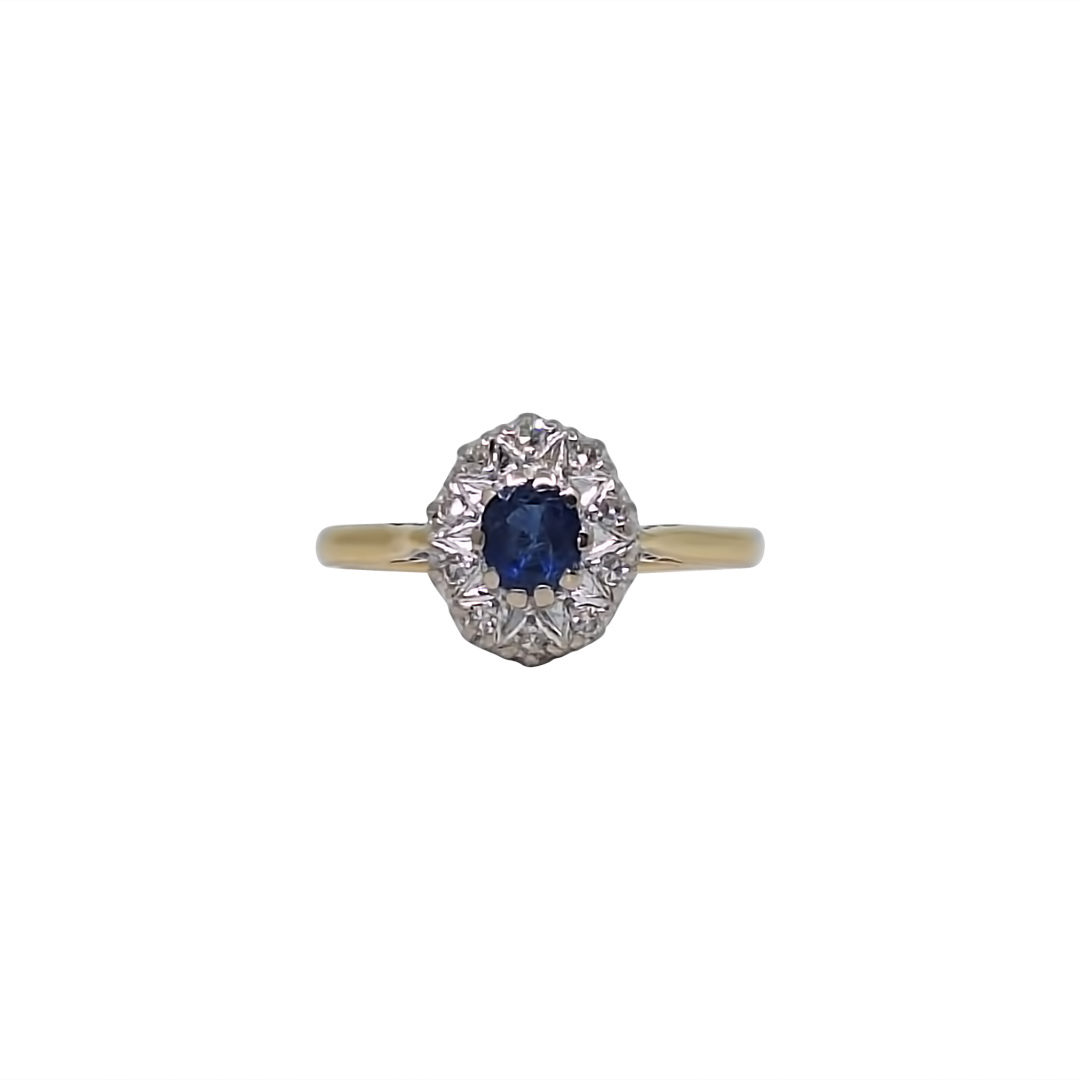 18ct Yellow Gold Sapphire & Diamond Ring