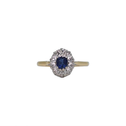 18ct Yellow Gold Sapphire & Diamond Ring