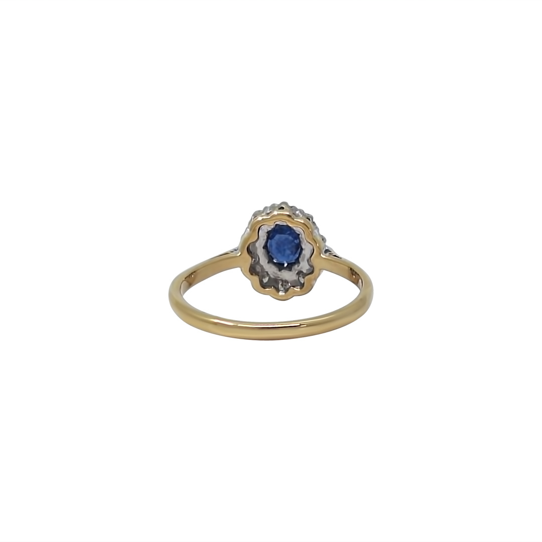 18ct Yellow Gold Sapphire & Diamond Ring