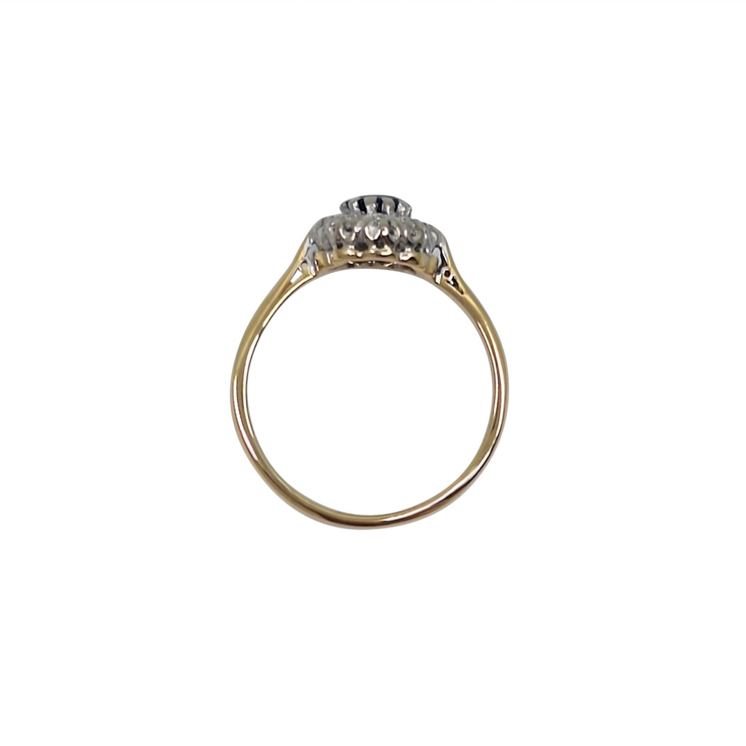18ct Yellow Gold Sapphire & Diamond Ring