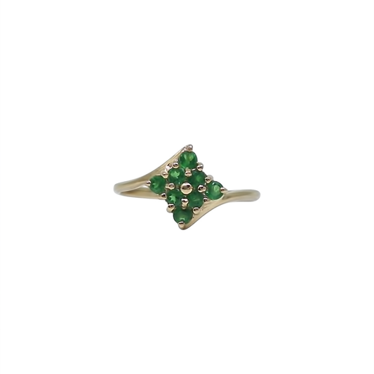 9ct Yellow Gold Green Gemstone Ring