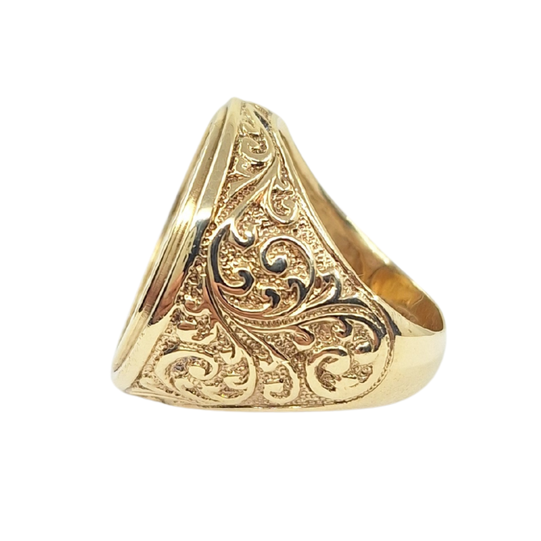 9ct/22ct Yellow Gold Full Sovereign Ring 1911