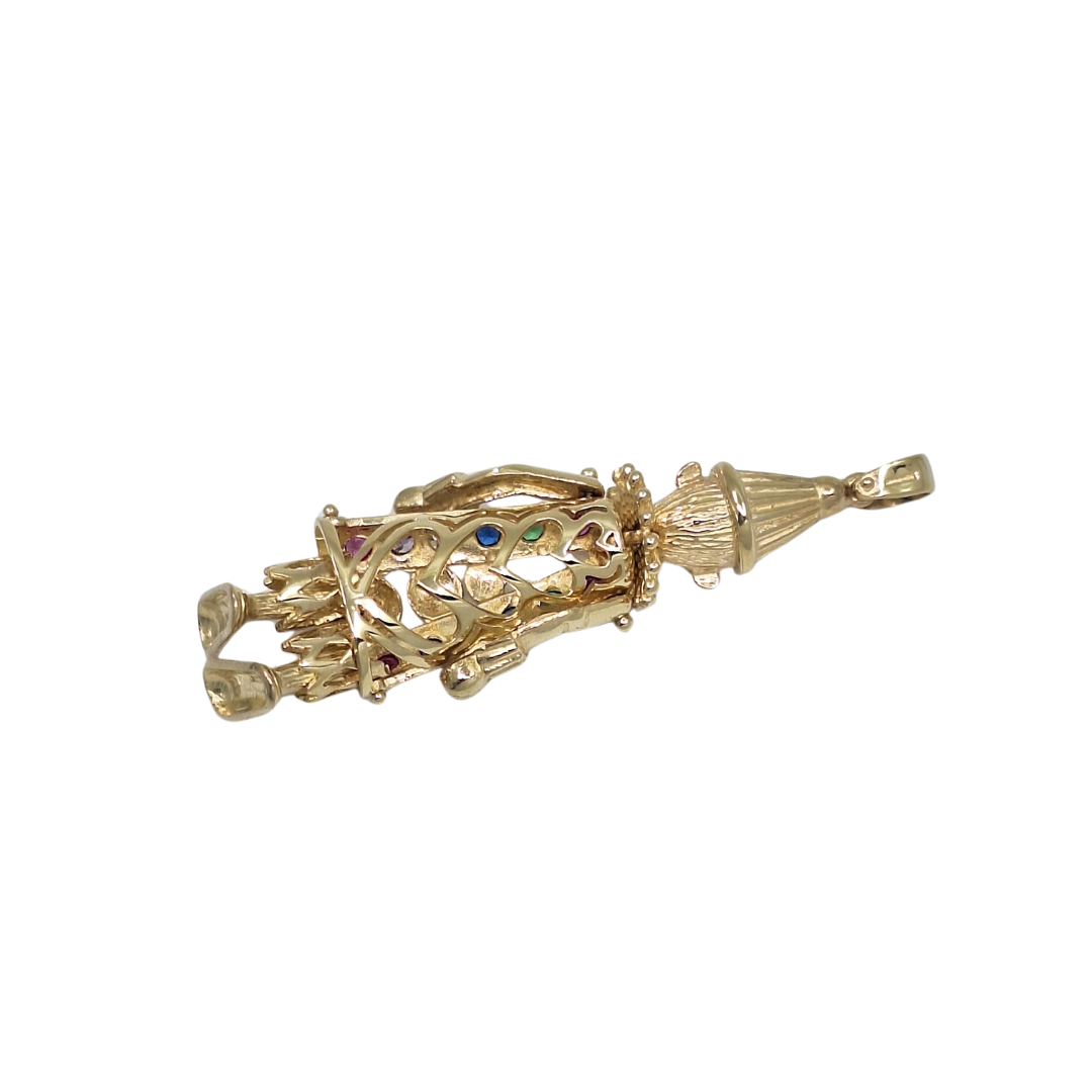 9ct Yellow Gold Clown CZ Pendant