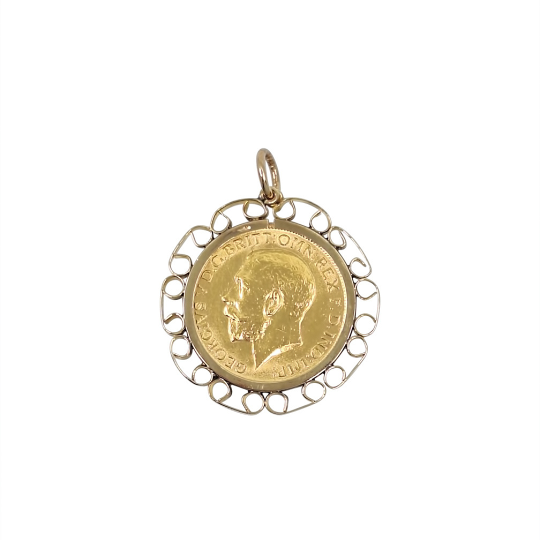9ct/22ct Full Sovereign Pendant 1912