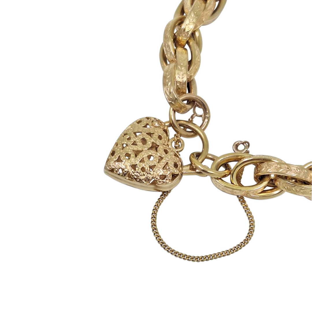 9ct Yellow Gold Prince Of Wales Bracelet 7"