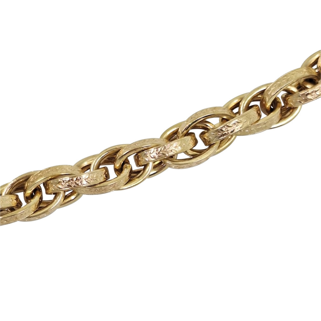 9ct Yellow Gold Prince Of Wales Bracelet 7"