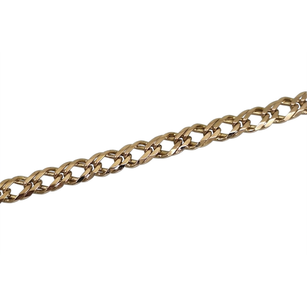 9ct Yellow Gold Double Curb Bracelet 8"