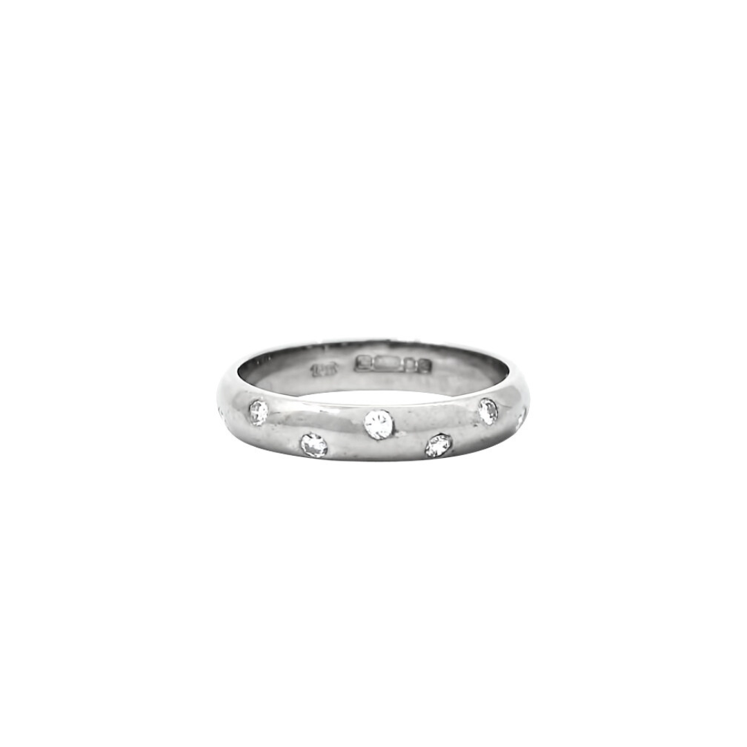 18ct White Gold Spaced Diamond Wedding Band