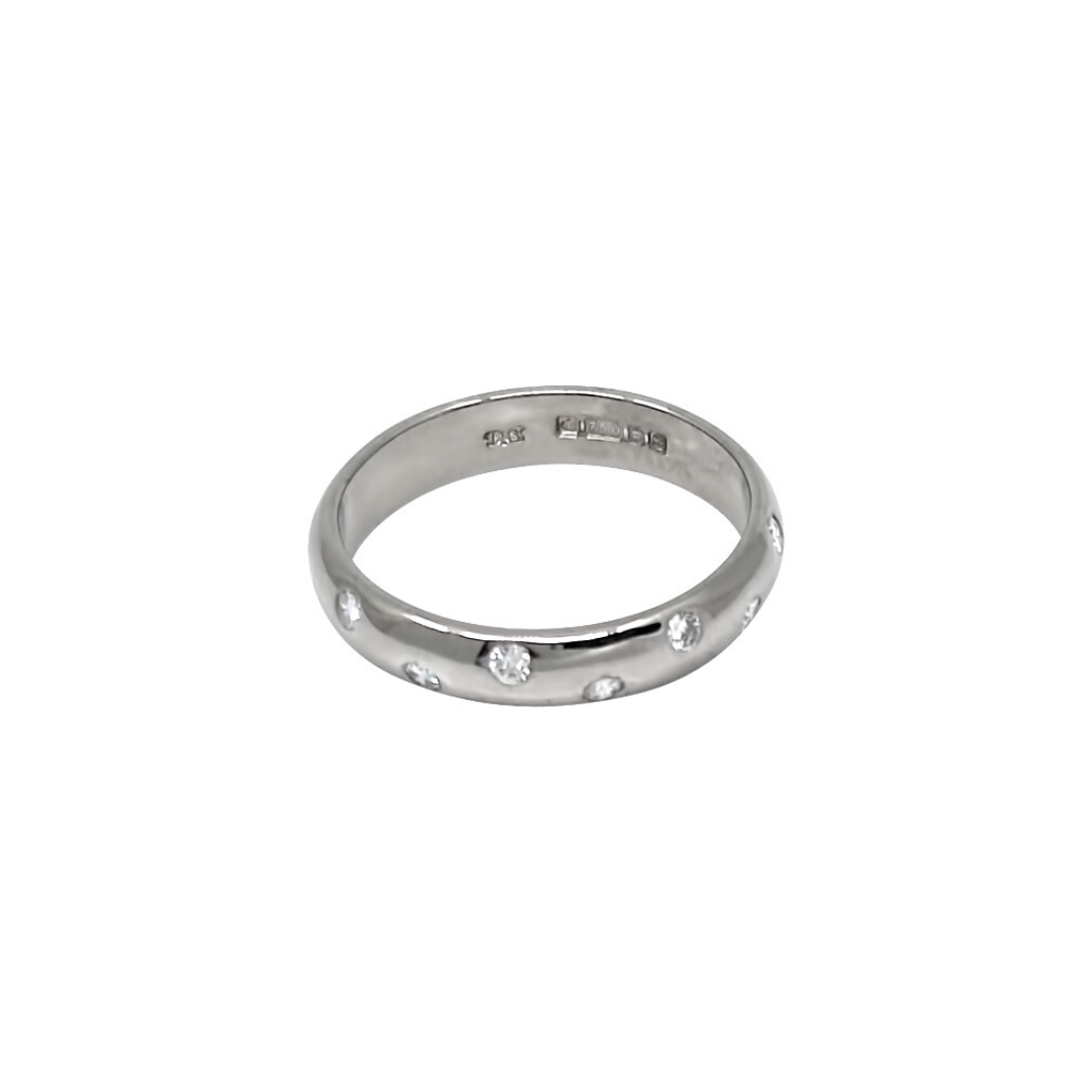18ct White Gold Spaced Diamond Wedding Band