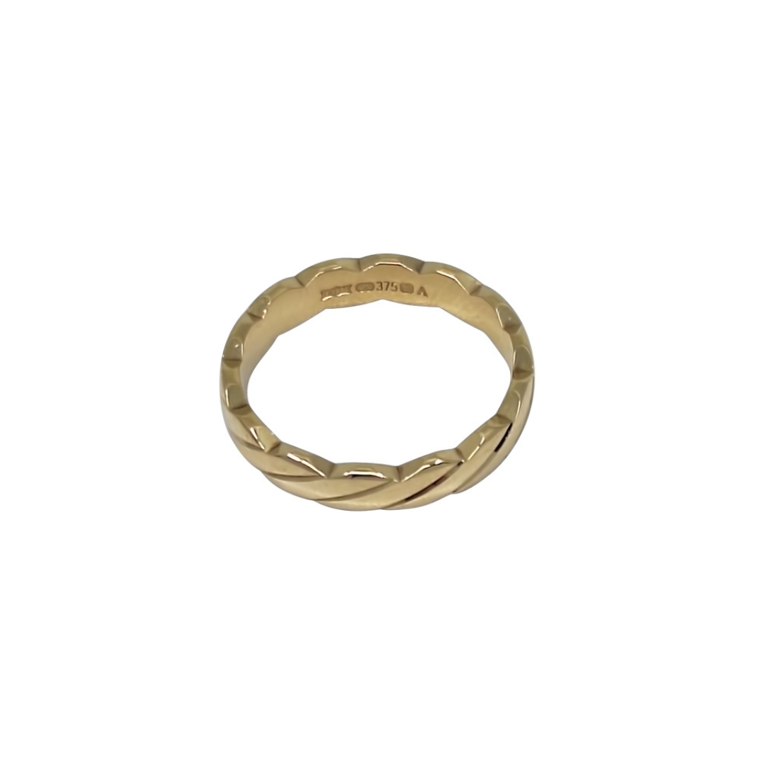 9ct Yellow Gold Pattern Wedding Band 3.5mm