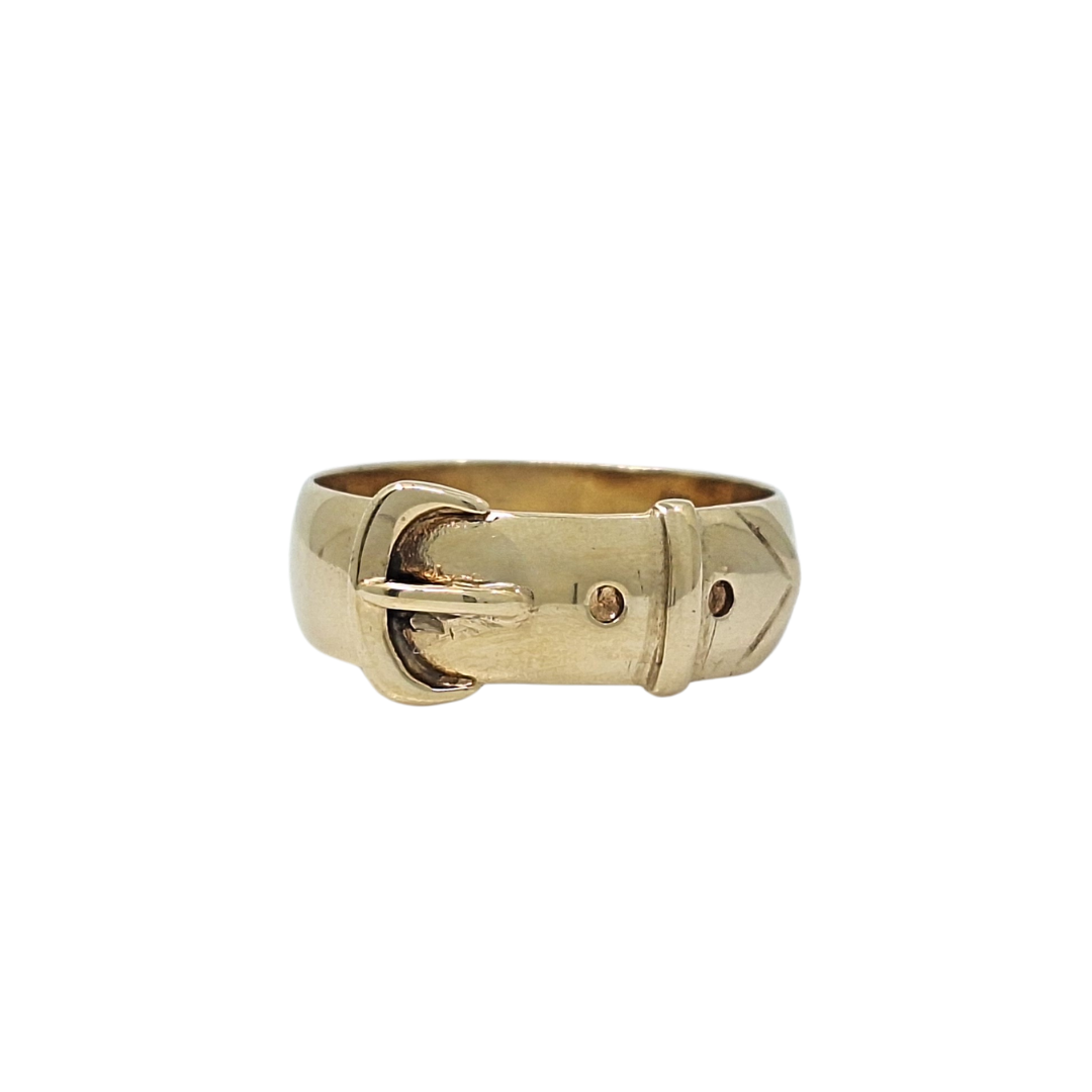 9ct Yellow Gold Buckle Ring