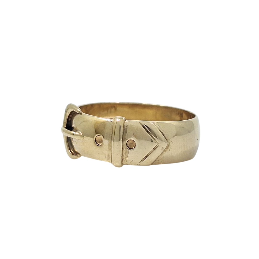 9ct Yellow Gold Buckle Ring