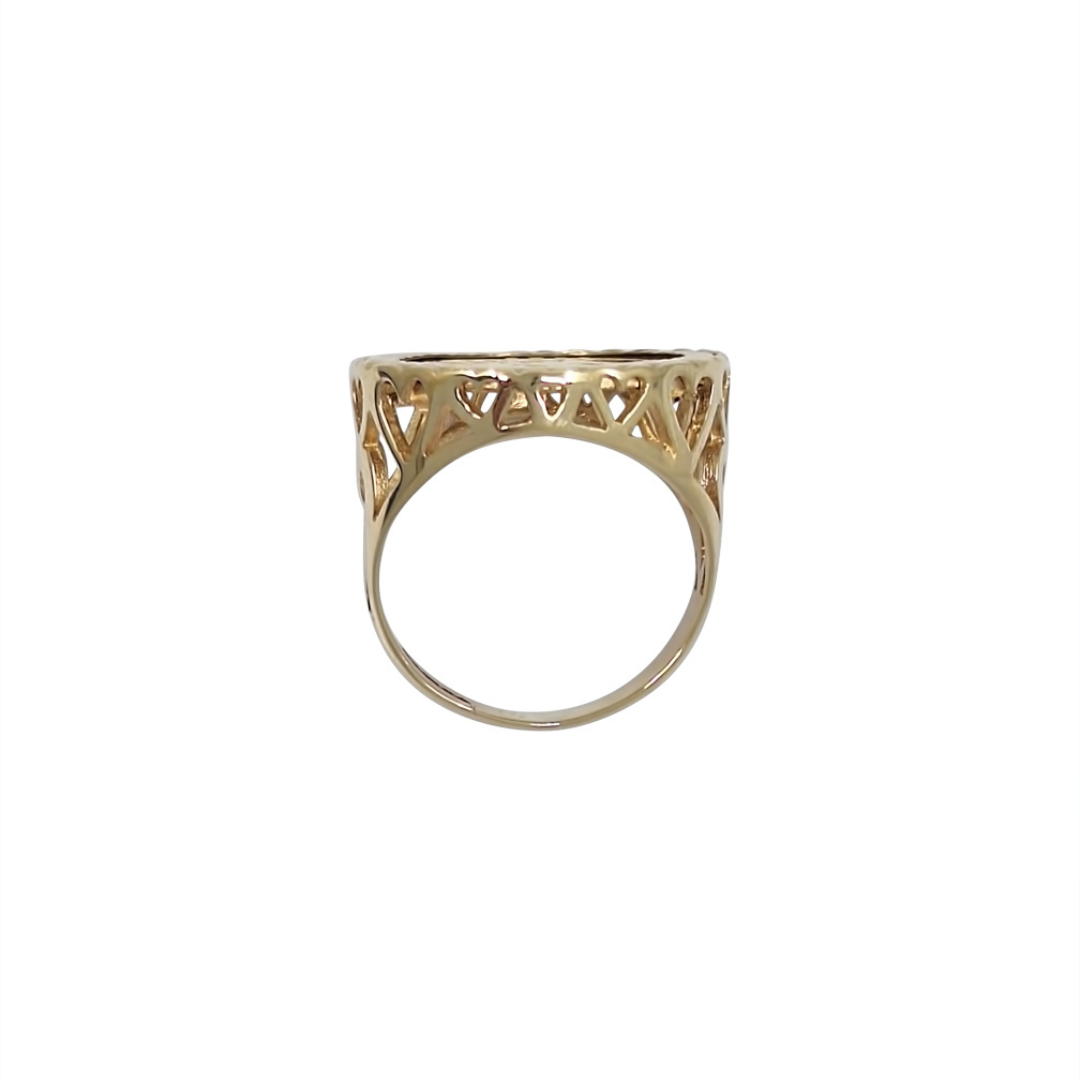 9ct /22ct Yellow Gold Half Sovereign Ring 1909