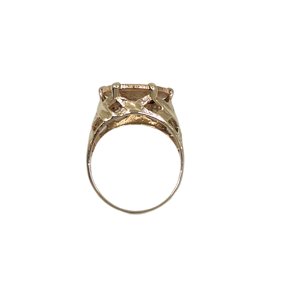 9ct Yellow Gold Peso Coin Ring 1945