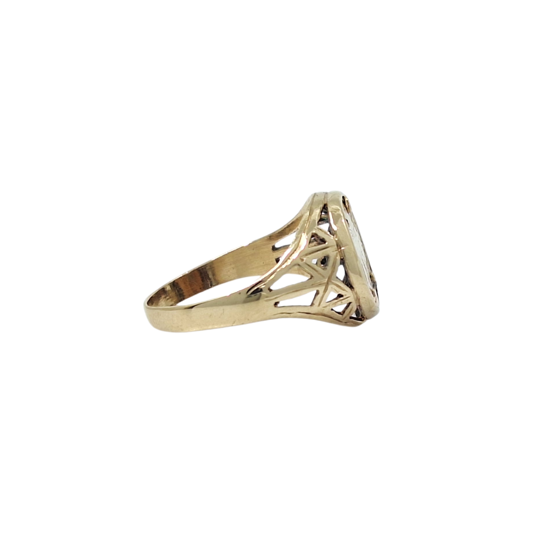 9ct Yellow Gold Mexican Coin Ring