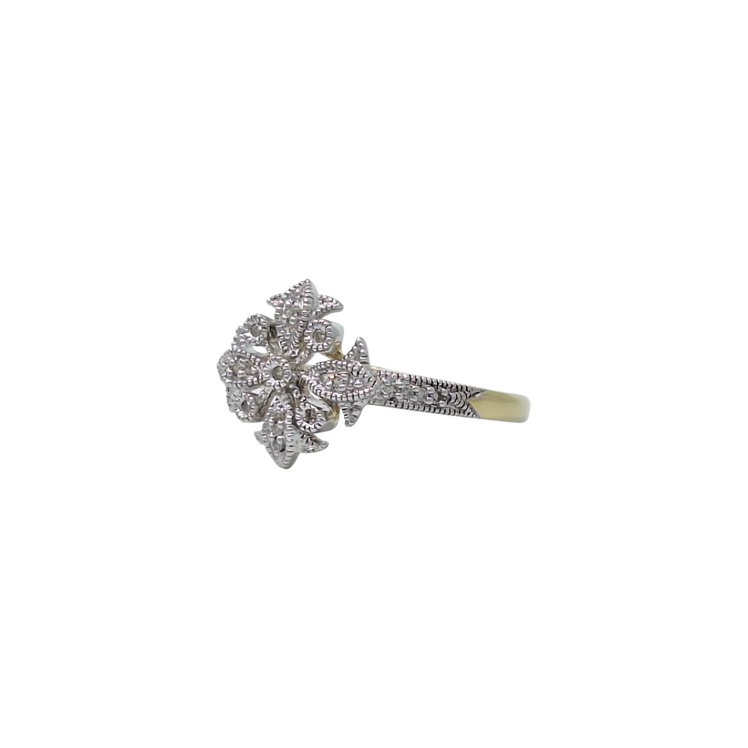 9ct Yellow Gold Diamond Cluster Ring