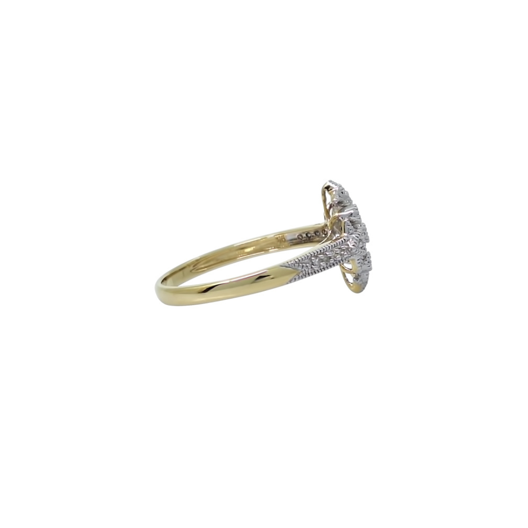 9ct Yellow Gold Diamond Cluster Ring