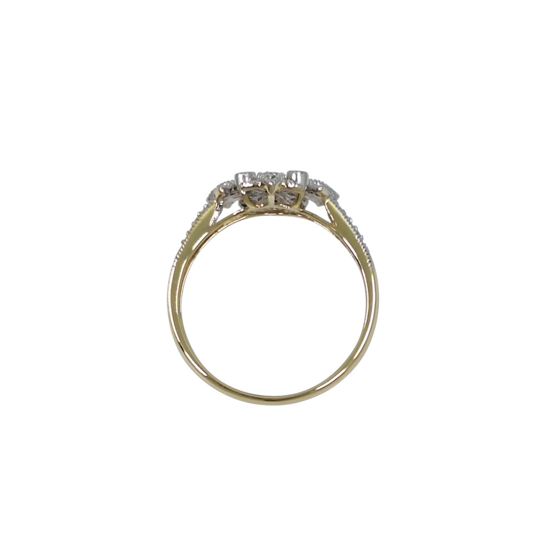 9ct Yellow Gold Diamond Cluster Ring