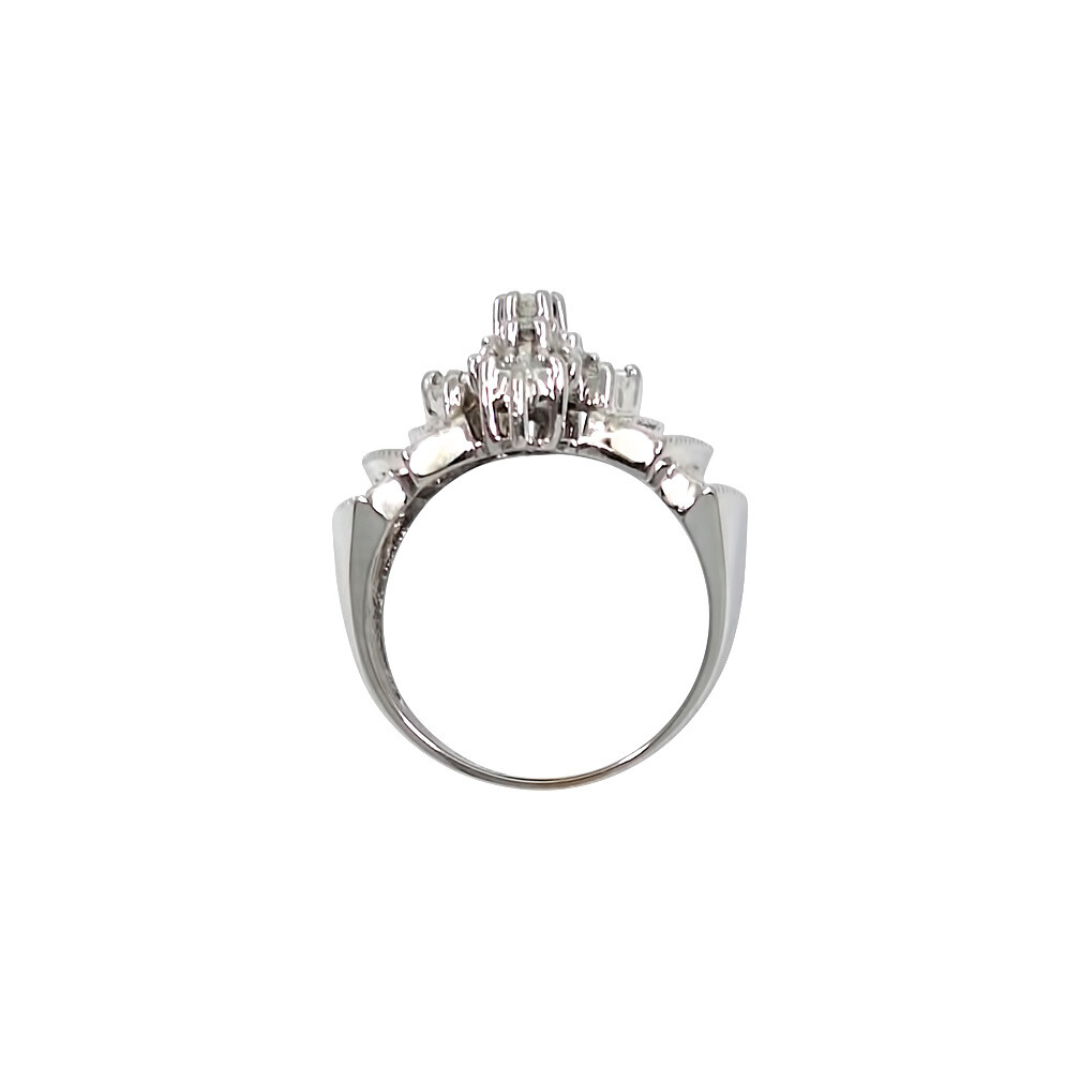 14ct White Gold Diamond Cluster Ring