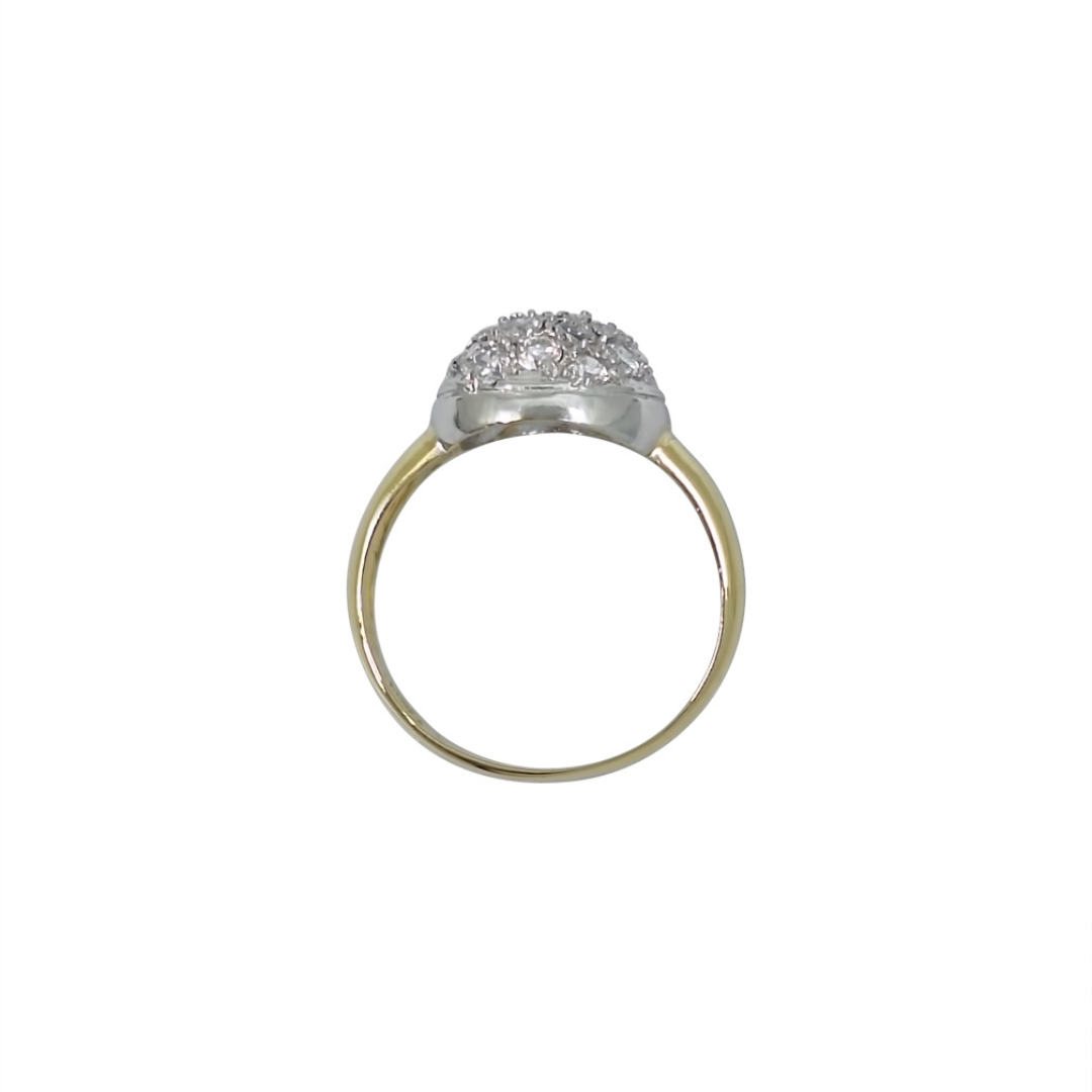 9ct Yellow Gold CZ Domed Ring