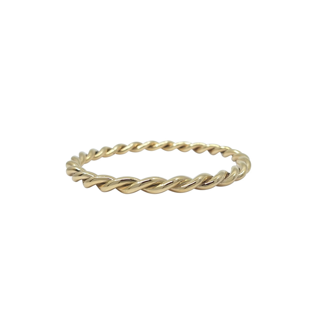 9ct Yellow Gold Solid Twist Slave Bangle
