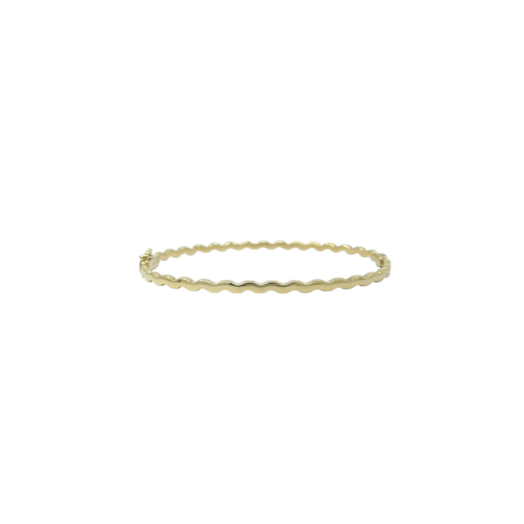 9ct Yellow Gold Wave Bangle