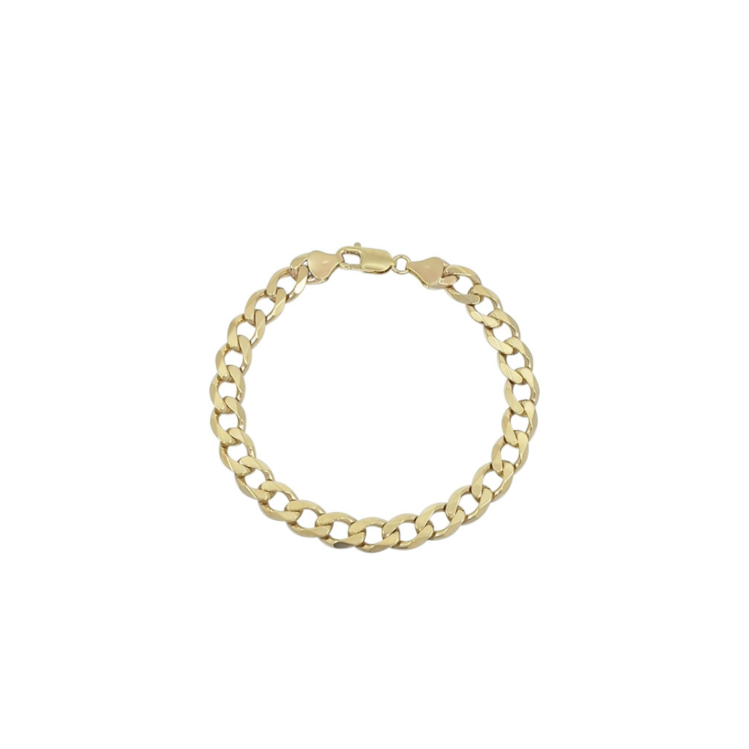 9ct Yellow Gold Curb Bracelet 9"