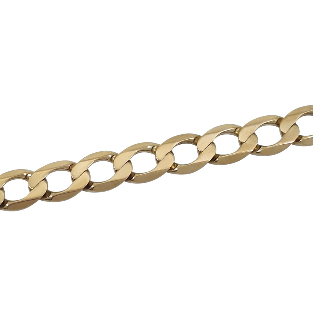 9ct Yellow Gold Curb Bracelet 9"