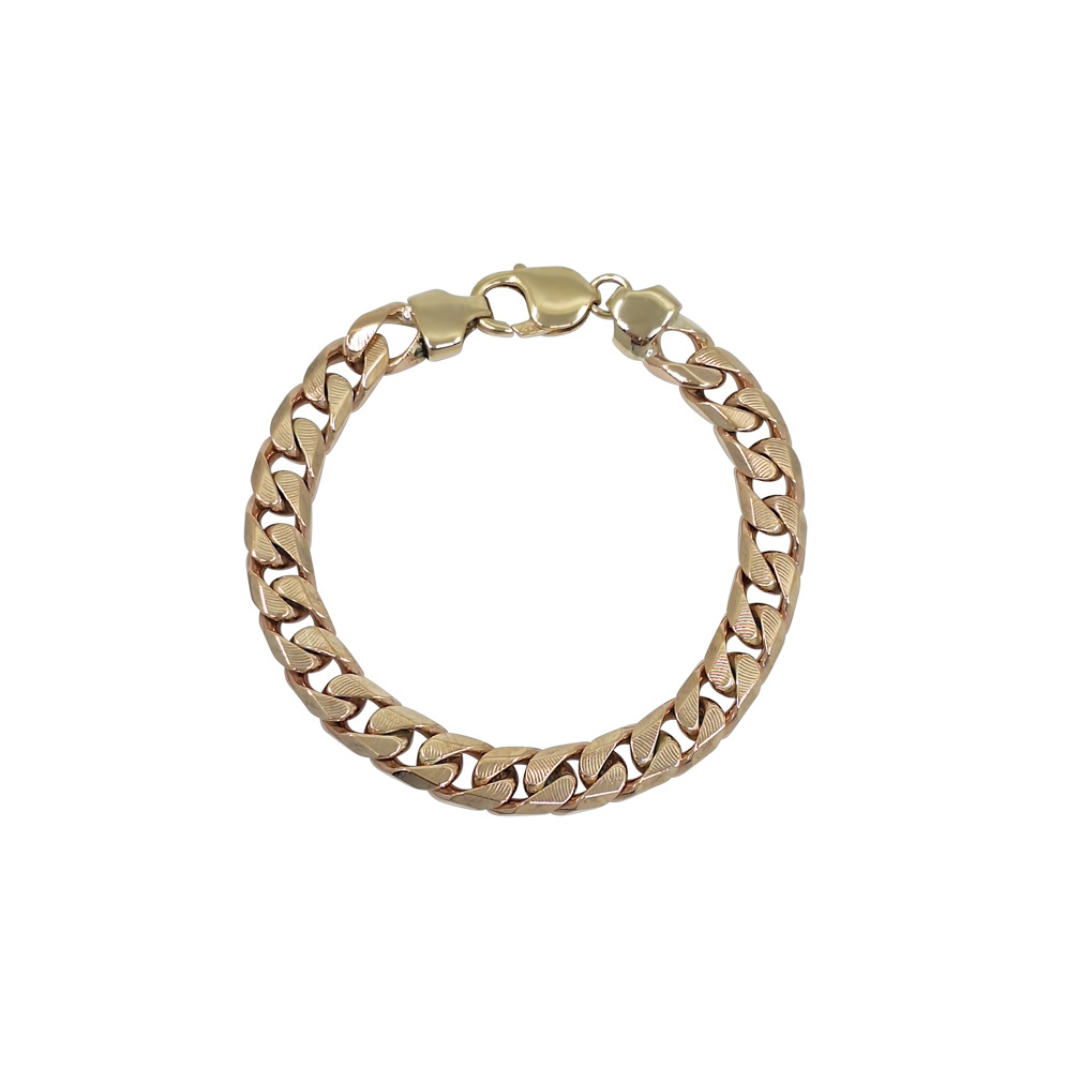 9ct Yellow Gold Curb Bracelet 8.5"