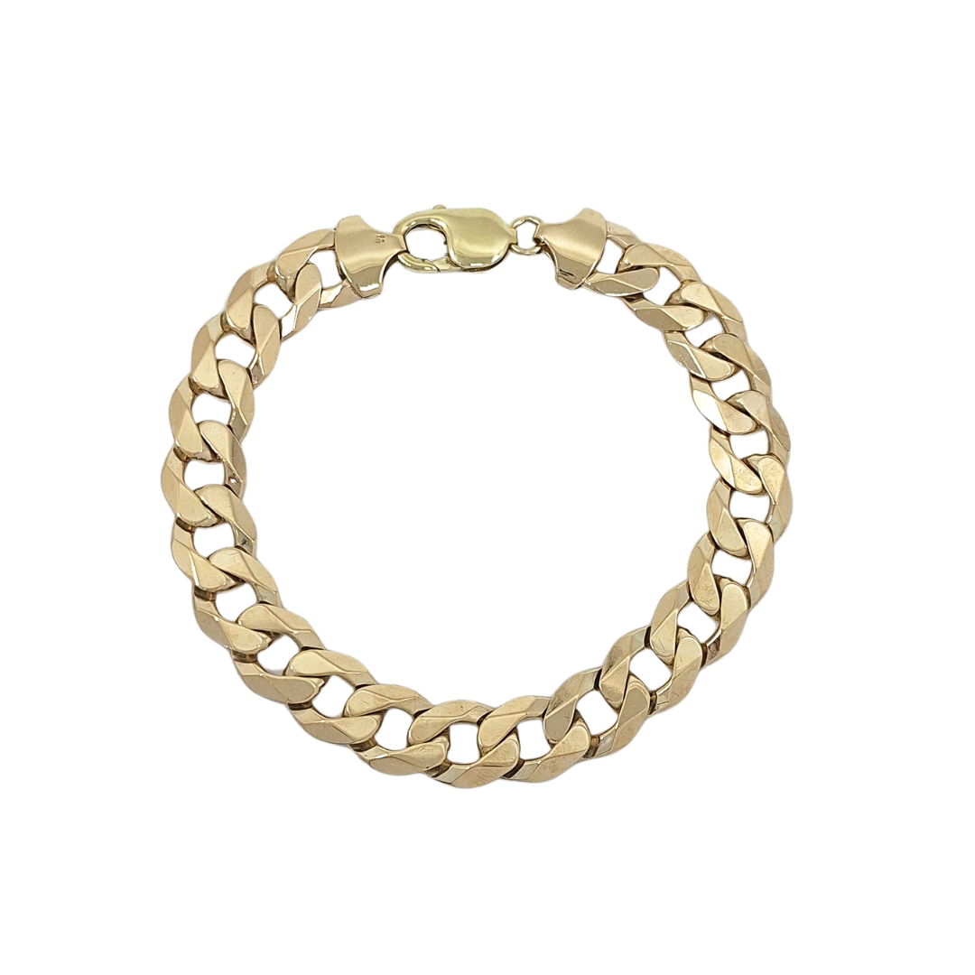 9ct Yellow Gold Curb Bracelet 9.5"