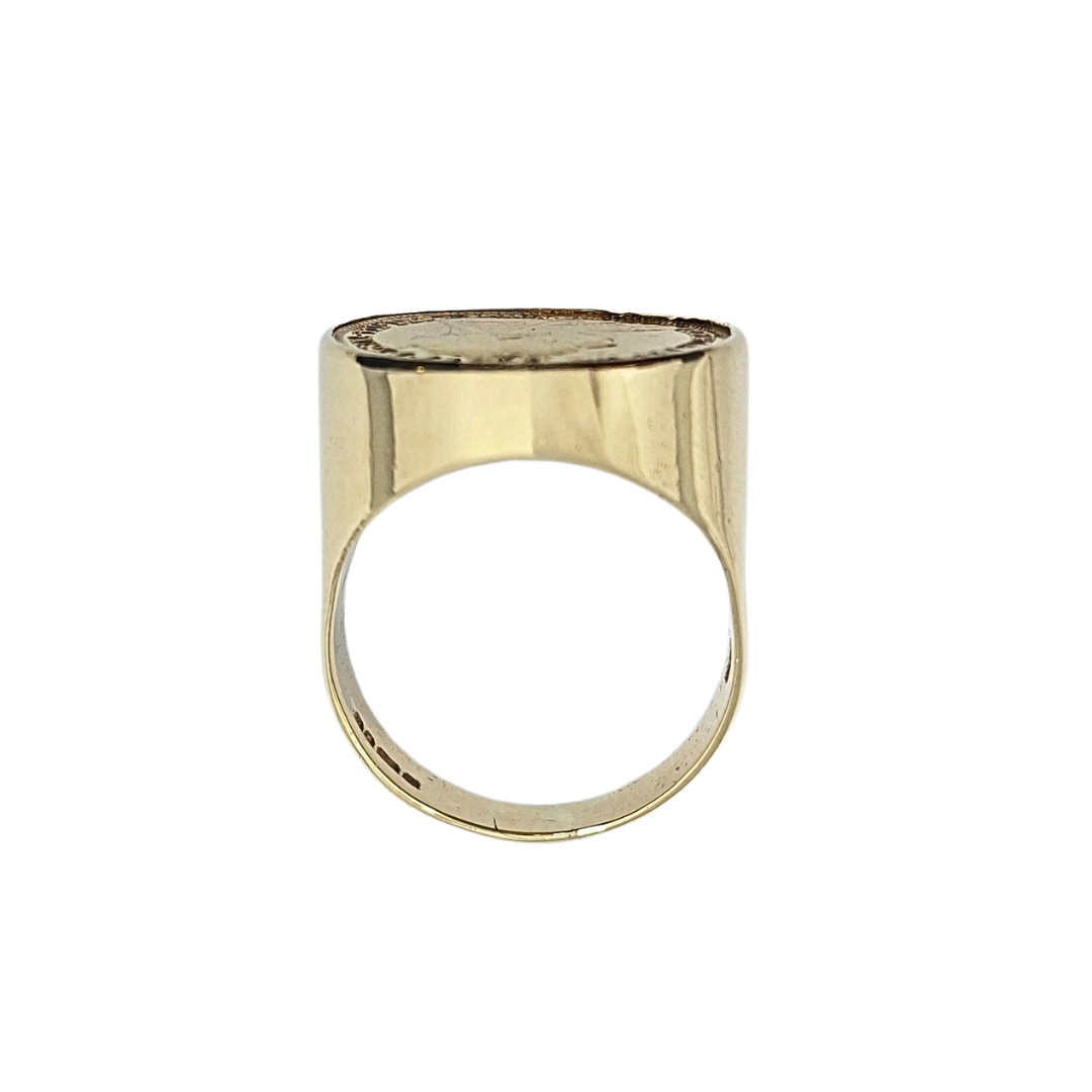 9ct Yellow Gold Half Sovereign Ring 1897
